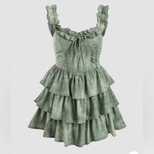 Cider Green Corset Mini Dress